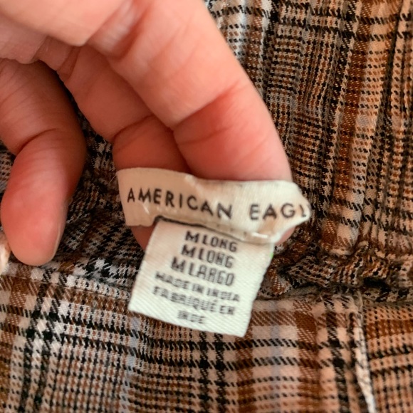 American Eagle Plaid Flowy Pants - Picture 5 of 12